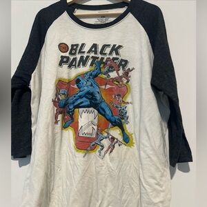 The Black Panther Marvel Comics- Men's Raglan T-Shirt 3/4 Sleeve 2XL RN# 86947